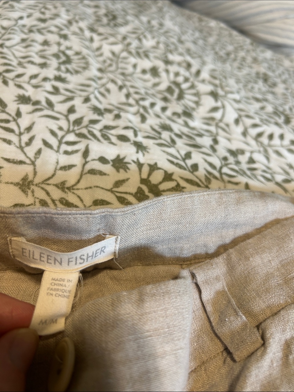 Eileen Fisher Linen Wide-Leg Pants in Light Beige - Picture 2 of 9